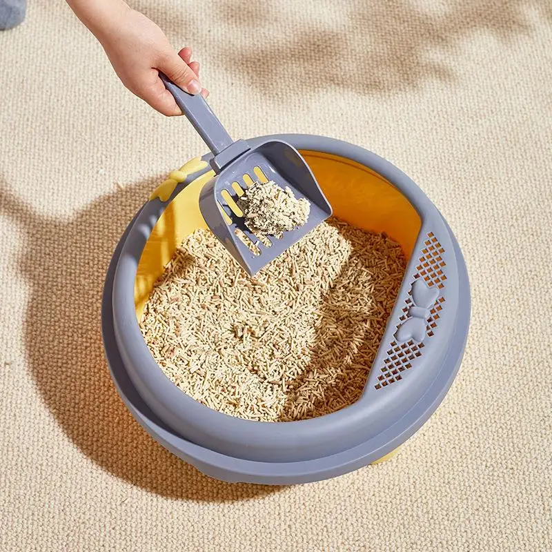 Cat Litter Box Semi-enclosed With Foot Pedal Sand Leaking Cat Litter Box Large Space Anti-splash Cat Supplies