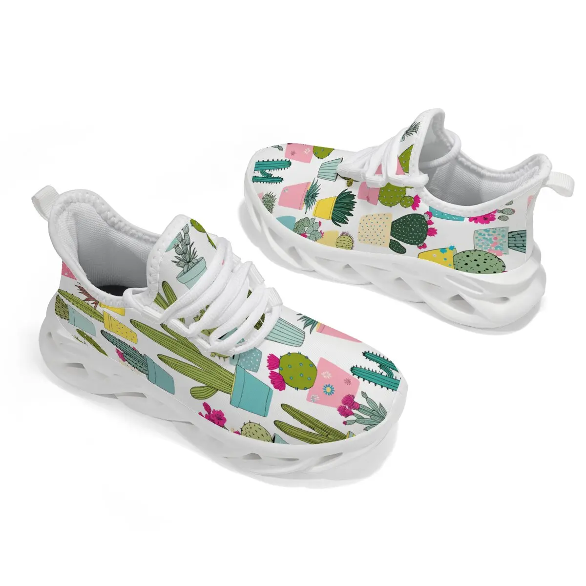 Zapatos para niños, zapatos deportivos informales con planta en maceta de Cactus, zapatos transpirables para correr, Tenis para mujer, zapatillas deportivas blancas para caminar para hombre