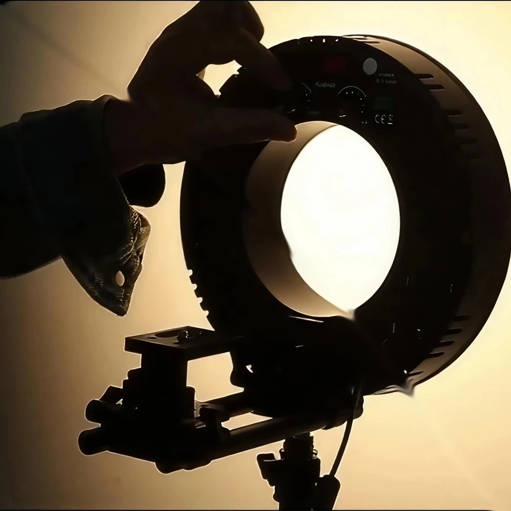 Anillo de Luz LED para Fotografía y Video, Portátil, con Batería NP-F, Control DMX, Regulable, para Selfies