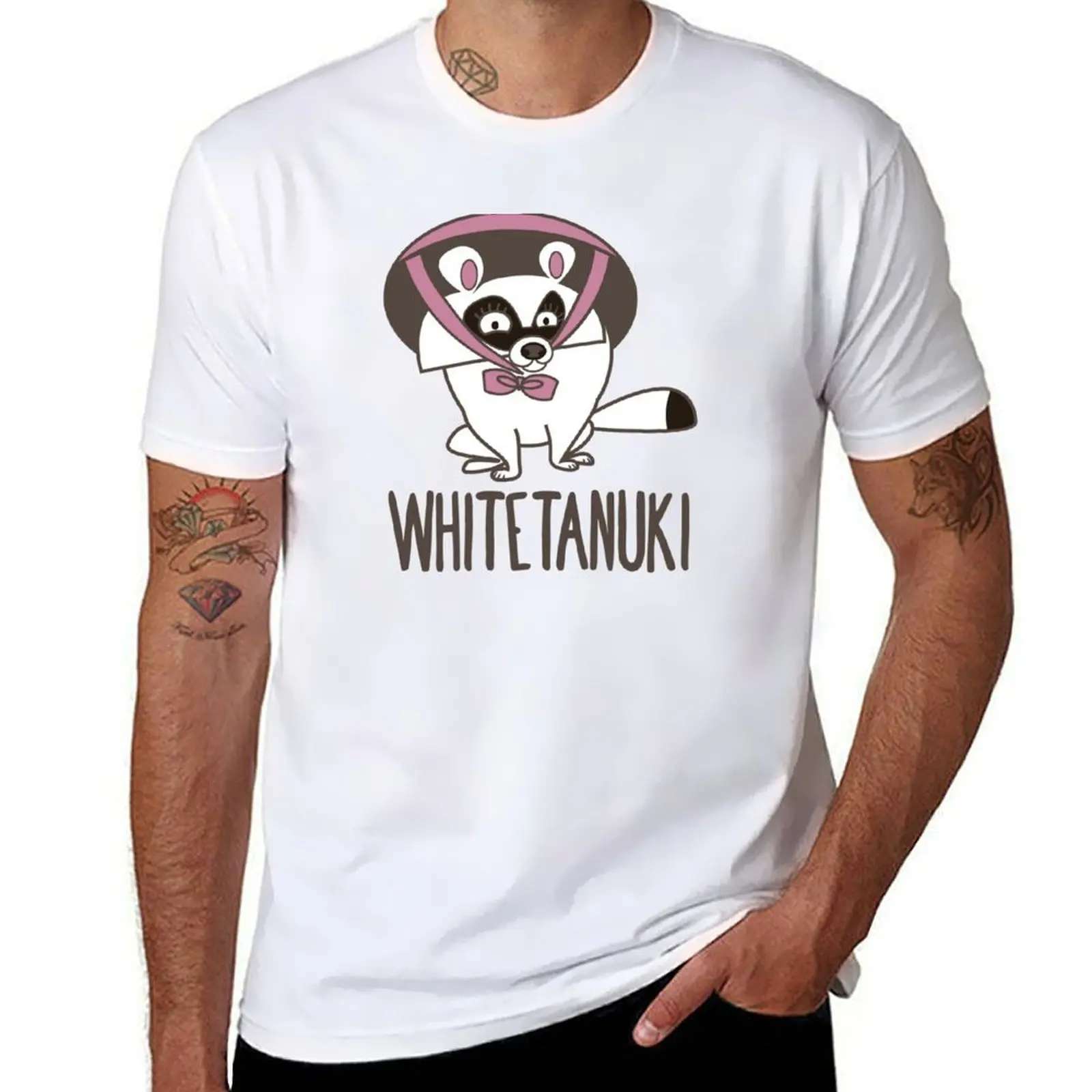 

White Tanuki T-Shirt men t shirt cotton 100% funny t shirts dark humor T-Shirt