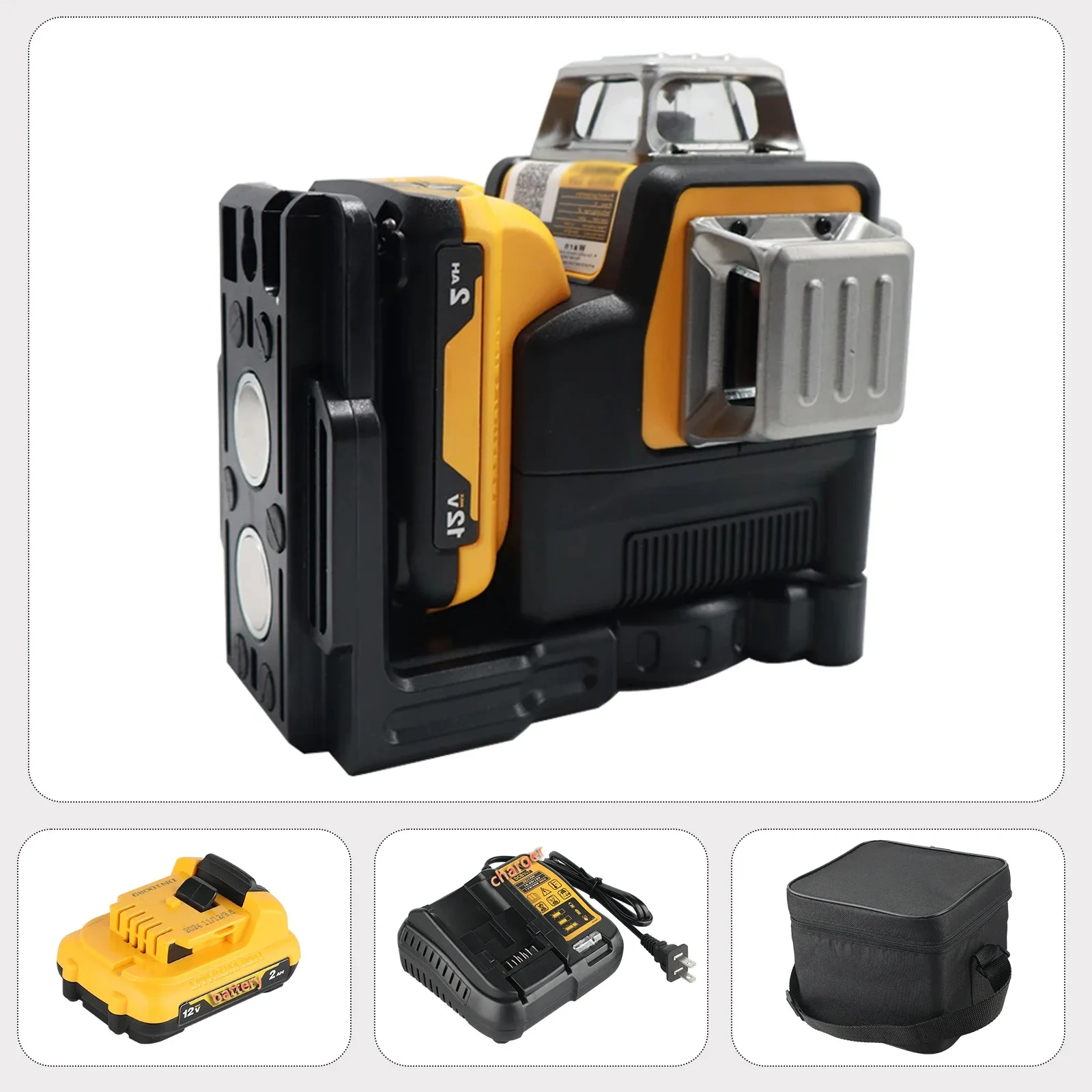 Nowość 2025! NOWY 12-liniowy Laserowy Poziomica Samopoziomująca 360° Pozioma i Pionowa Laserowa Poziomica Krzyżowa Narzędzie z Baterią 12V