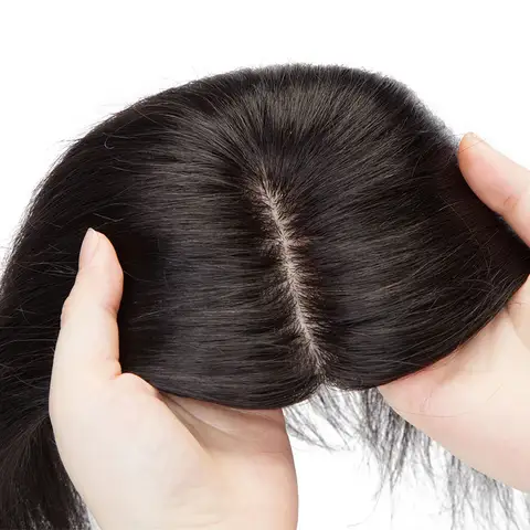 여성용 토퍼 헤어 피스, 13x15cm 인모 토퍼, 천연 헤어 가발, 기계 제작 헤어피스 센터 파트 클립, 헤어 익스텐션