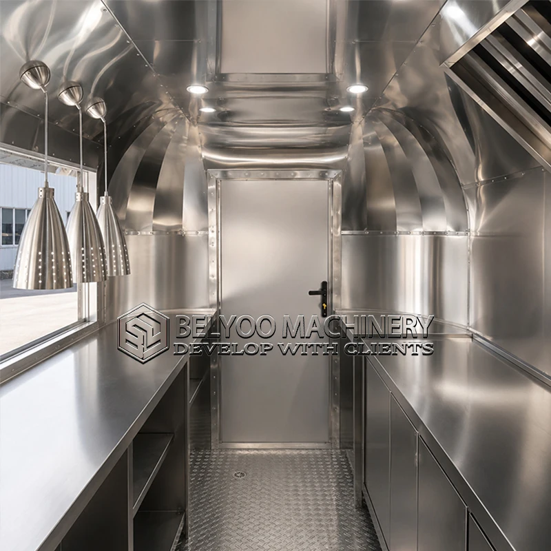 Belyoo Commercial Food Trailer Custom Mobile Kitchen Food Truck for Street Food Coffee Snack Bar Restaurant Equipment Trailer view 5