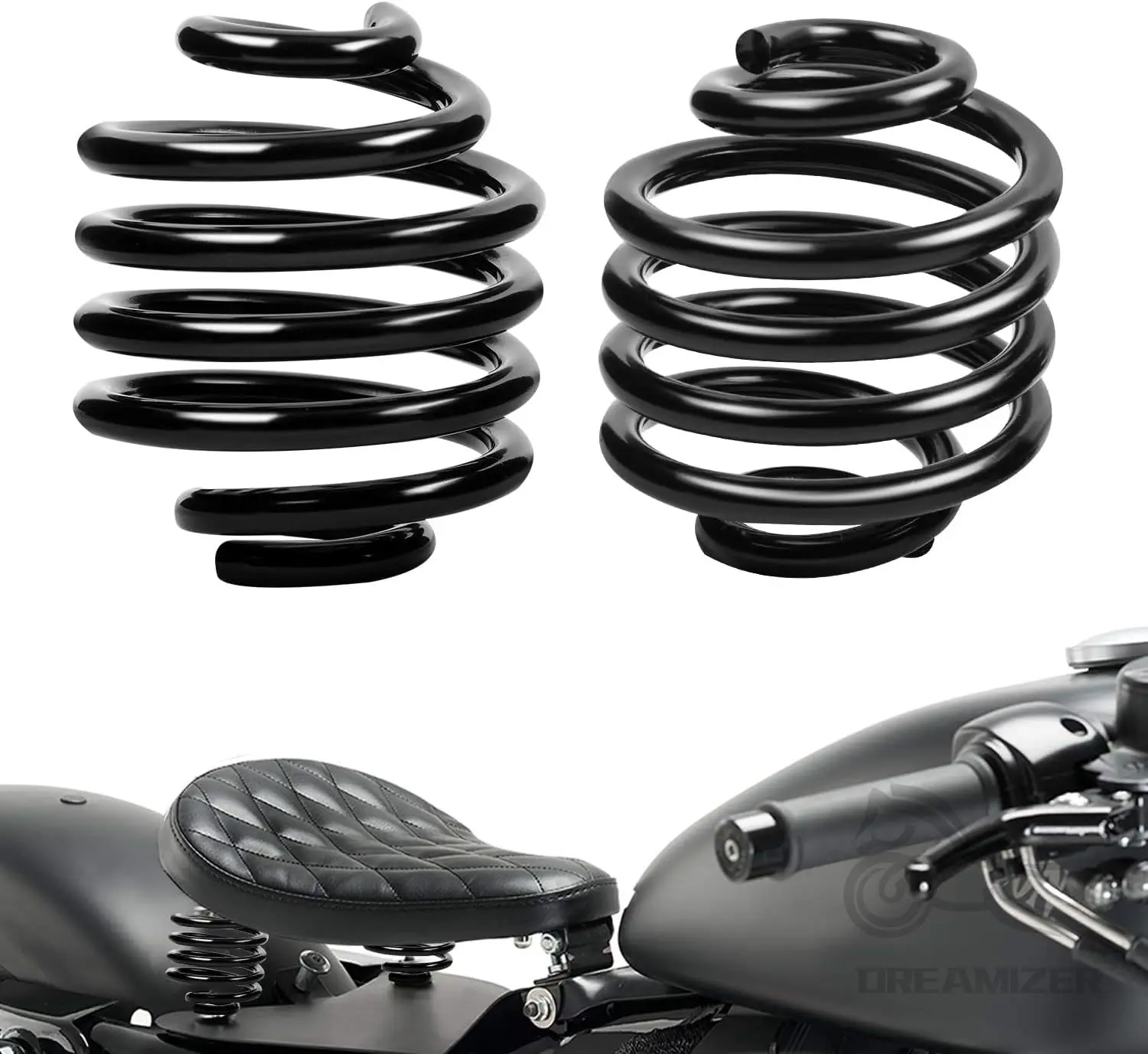 

Motorcycle Solo Seat Springs Fit for Harley Sportster Softail Dyna Fatboy Bobber Chopper Custom Black