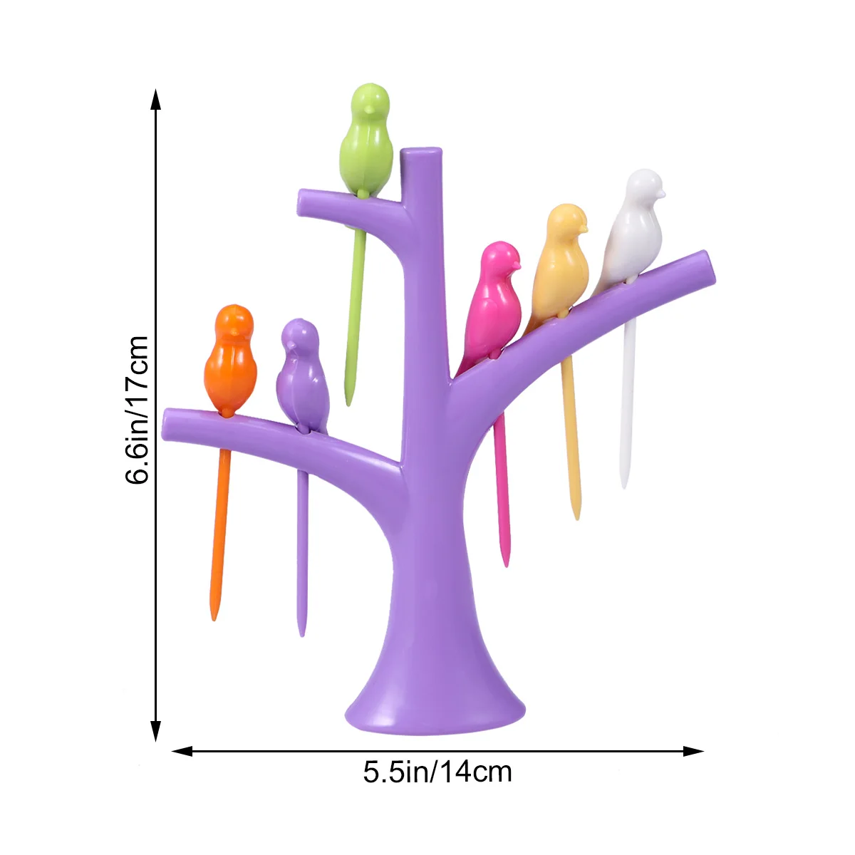 

6PCS Bird Plastic Dessert Picks Cartoon Shape Home Party Supplies Reusable Fruit Forks Bird Fork Safe Fork Set
