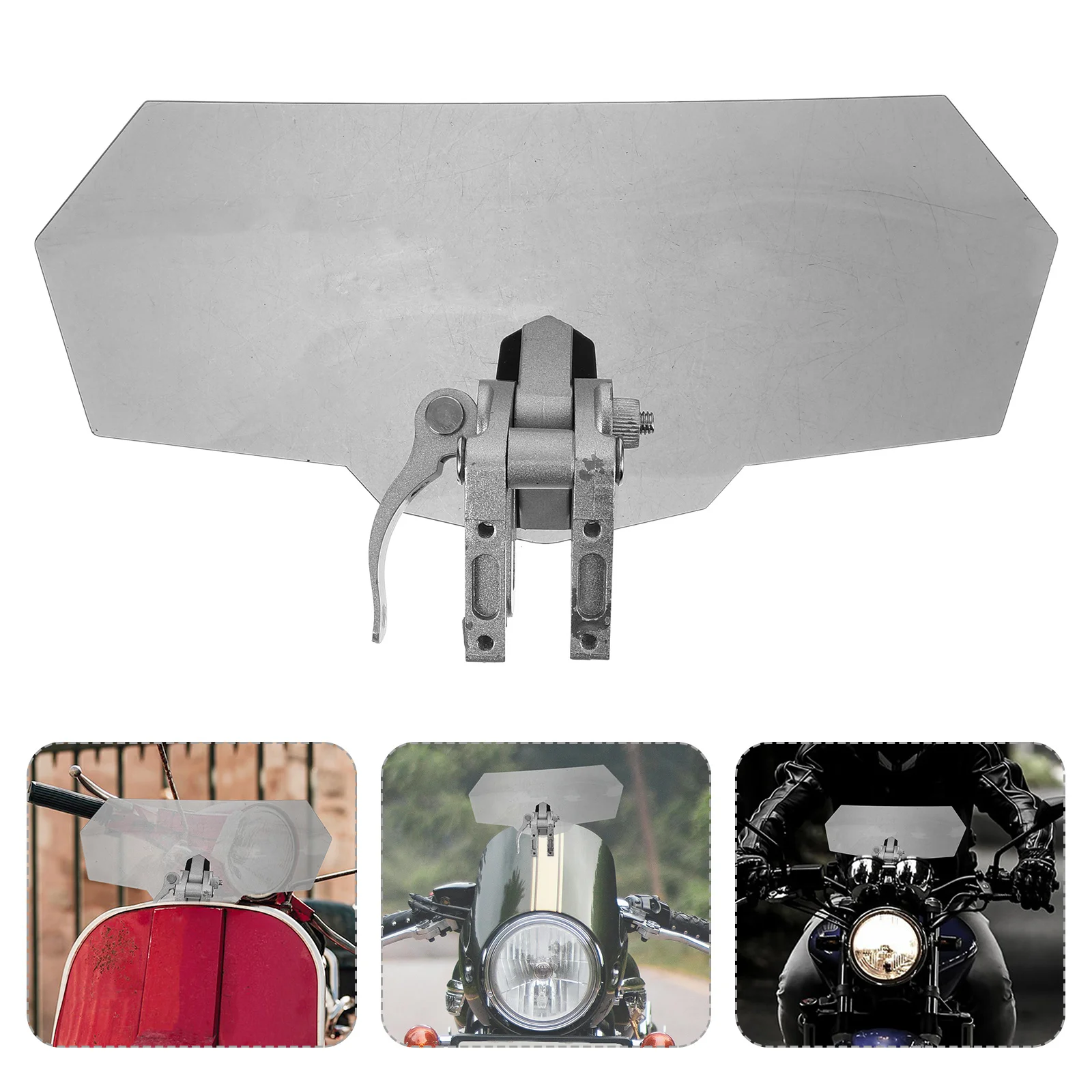 

Windshield Extension Heightened Grey-Silver Air Universal Fitment Motorbike Windshield Deflector Motorcycle Windscreen