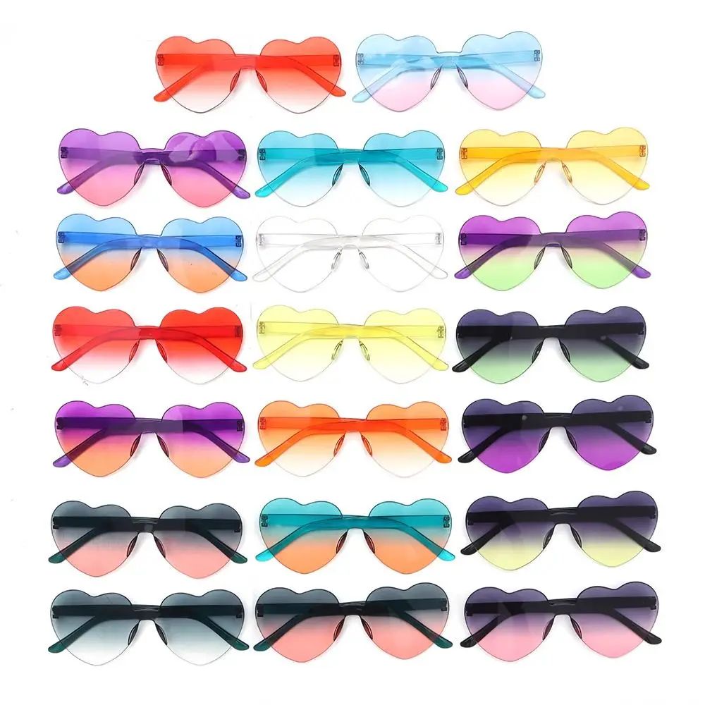 

Adults Colorful Gradient Lenses Heart-shaped Sunglasses Party Sun Glasses Shades Heart Glasses