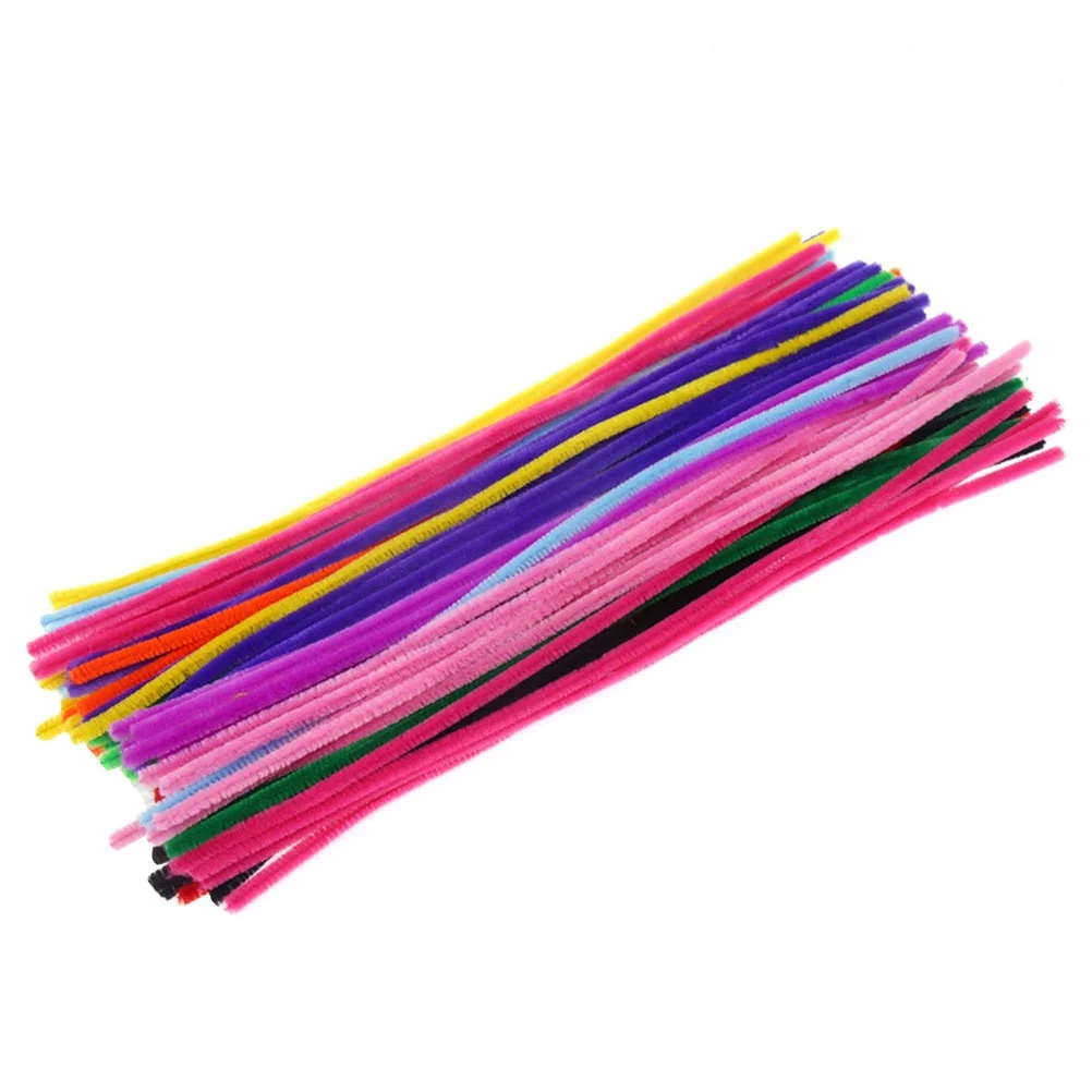 100 pçs hastes de chenille diy kits de artesanato para crianças modelagem twistable varas dobráveis suprimentos de arte criativa educacional artesanal