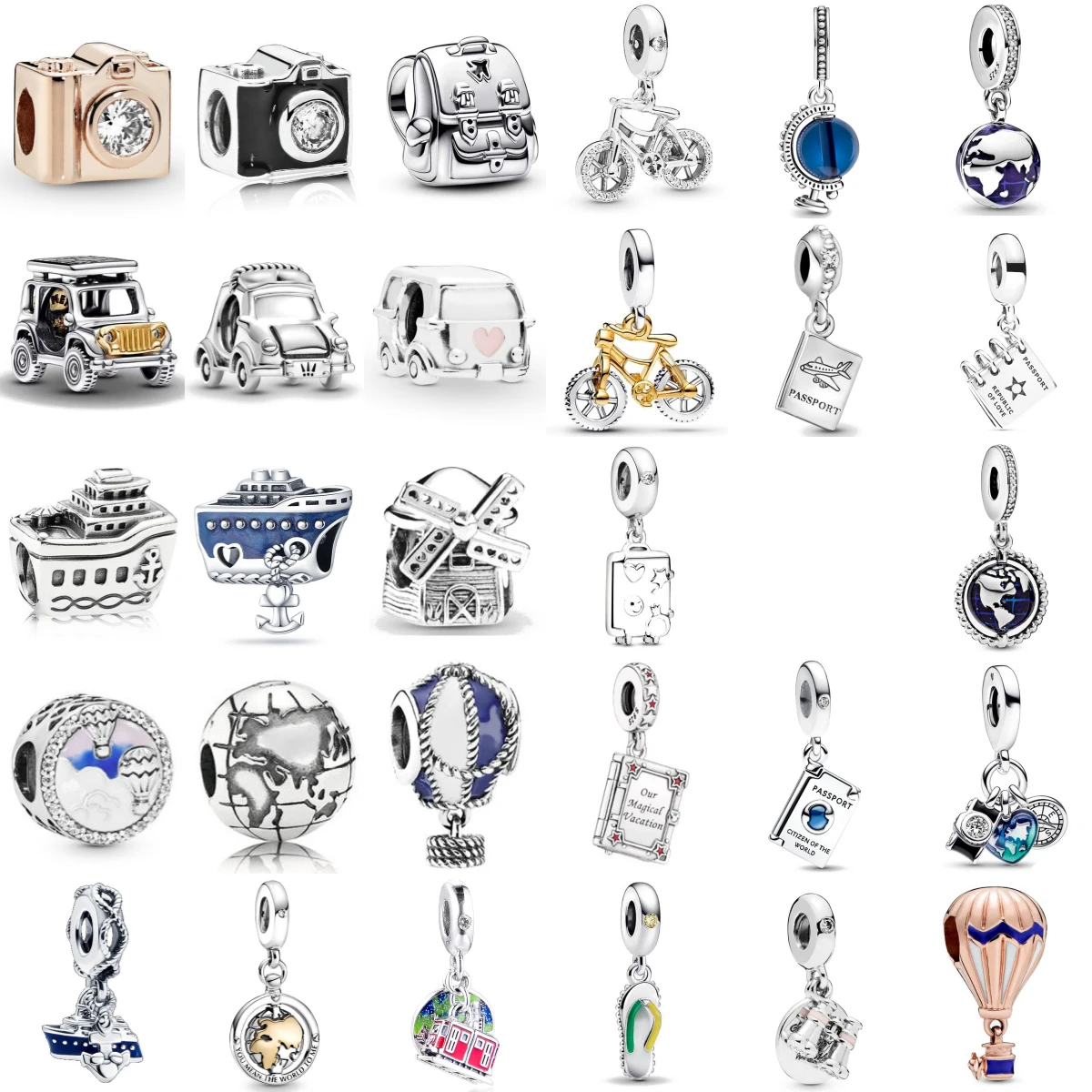 

New 925 Sterling Silver Camera Ship Hot Air Balloon Pendant Bead Fit Original Necklace Charms Bracelet Jewerly Accessories