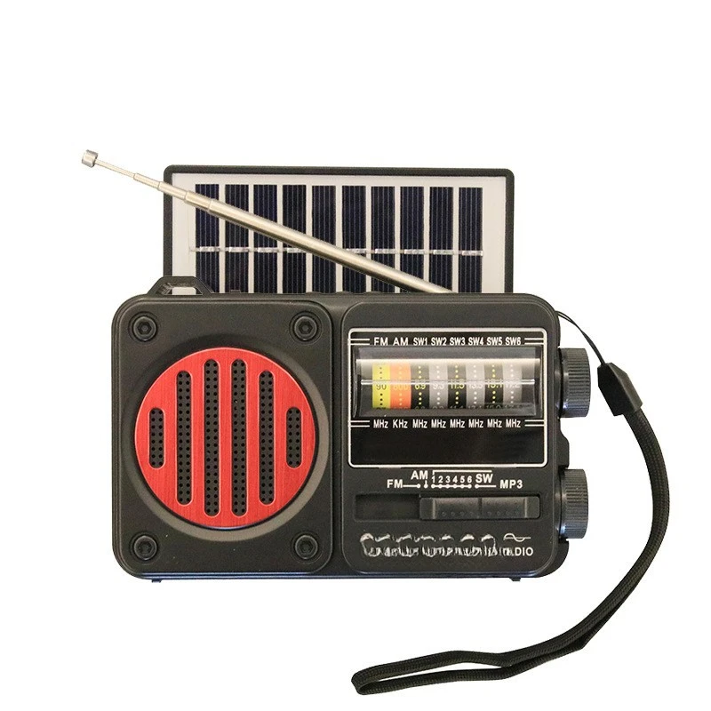 

Solar radio audio, multi-band antenna FM card U disk lighting portable