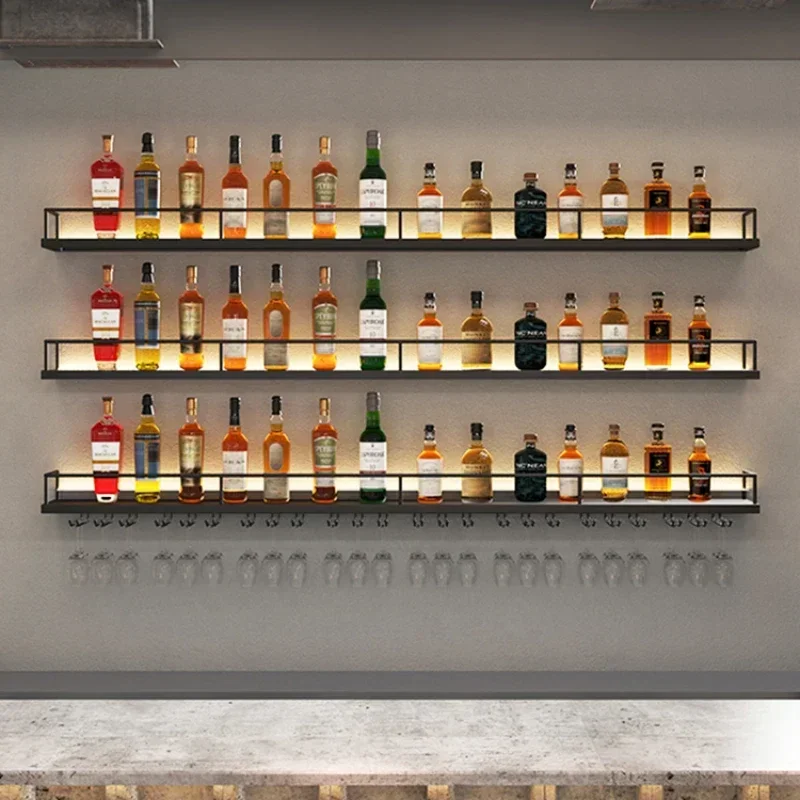 Bar Shelves Wine Fridge Cabinet Liquor Living Room Canteen Wall Furniture Storage Cabinets White Counter Beverage Cellar Rack