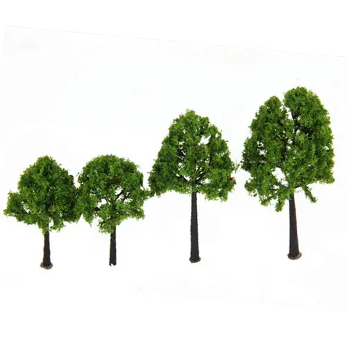 4pcs Tree Trees Scenery Decoration Train Size 2.76 \'\' - 3.94