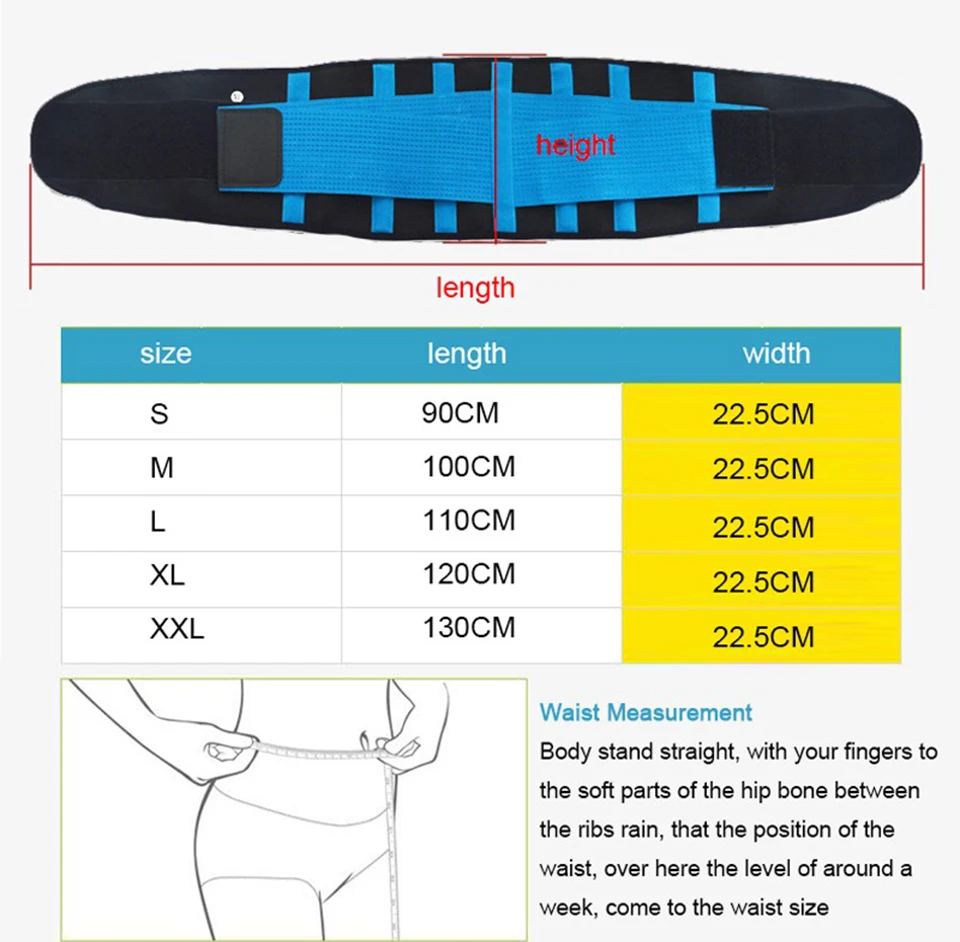 Waist Support Belt Back Waist Trainer Trimmer Belt Gym Waist Protector Weight Lifting Sports Body Shaper Corset Faja Sweat