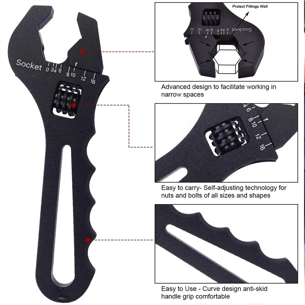 AN3-AN16 Adjustable Wrench Truck Automobile Hose End Fitting Spanner