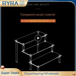 Tier Acrylic Display Stand,Clear Display Riser Rack for Cupcake,Perfume Doll Décor and Organizer Amiibo Figures