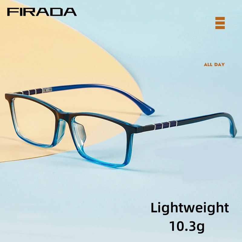 

FIRADA Fashion Eyewear Ultra Light Vintage Square TR90 Glasses Myopia Optical Prescription Eyeglasses Frame For Men Women 96005R