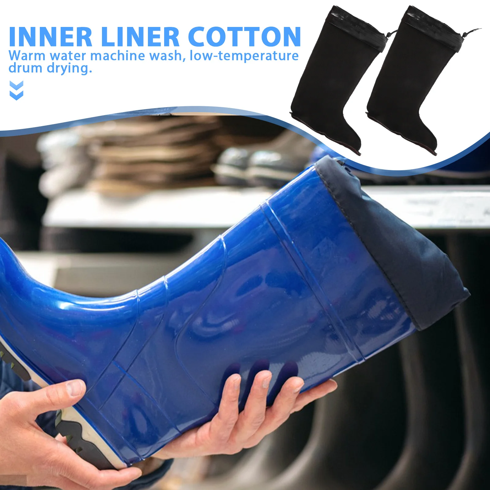 1 زوج الشتاء المطر التمهيد بطانات للرجال الثقيلة معزول الجوارب دافئ الحرارية إدراج الطقس البارد حماية القدم التبعي #6