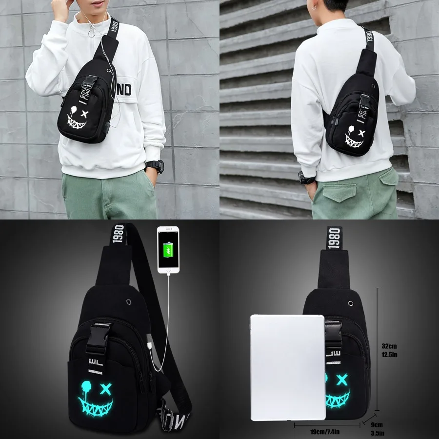 

【Новый стиль】Мужская сумка с защитой от кражи, мужская нагрудная сумка, повседневная сумка через плечо, многофункциональная сумка через плечо, холщовая сумка через плечо с функцией прямой зарядки.