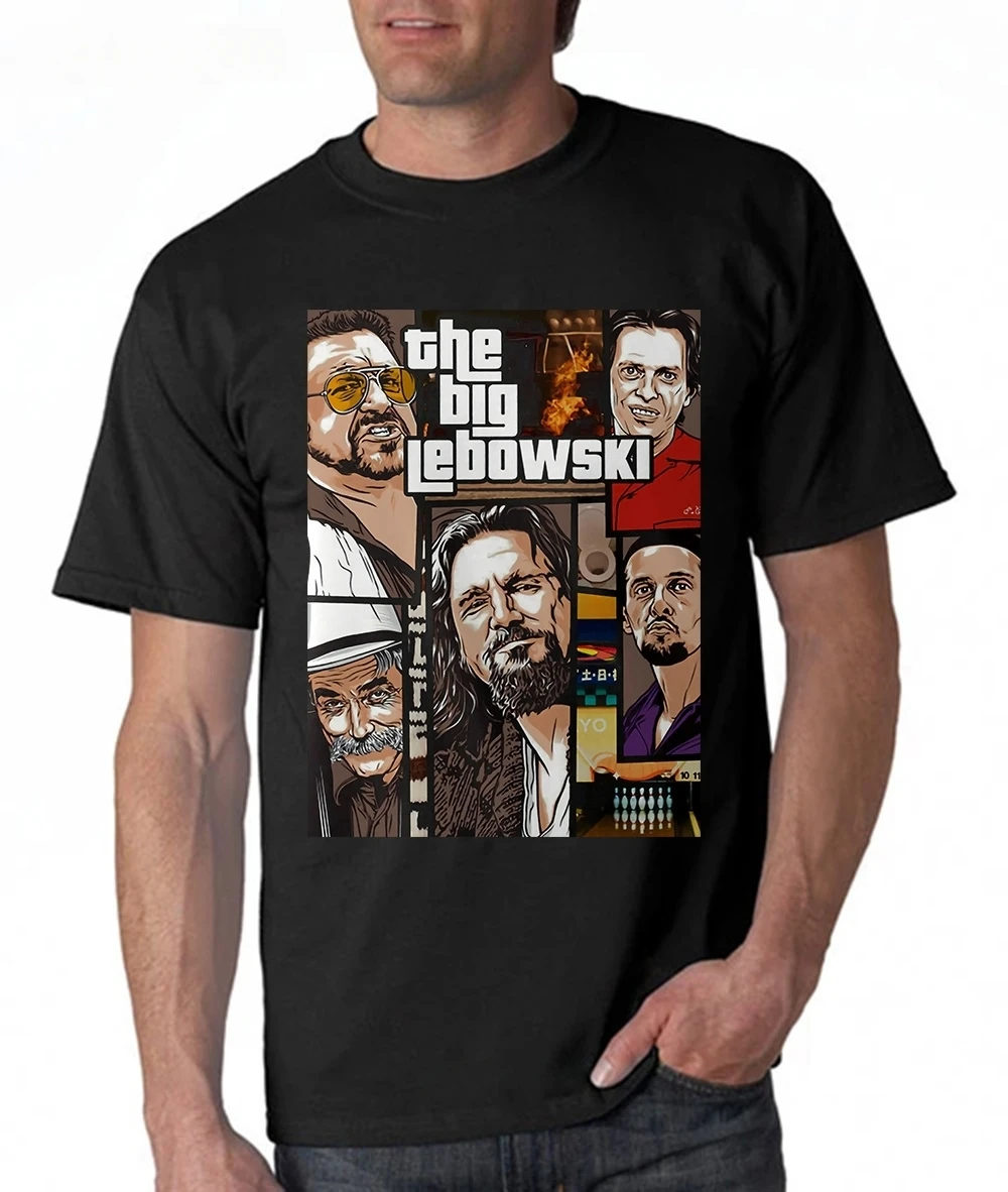 Freeship Hot T Shirt The Big Lebowski Gta T Shirt Black Unisex Full Size cotton tshirt men summer fashion t-shirt euro size