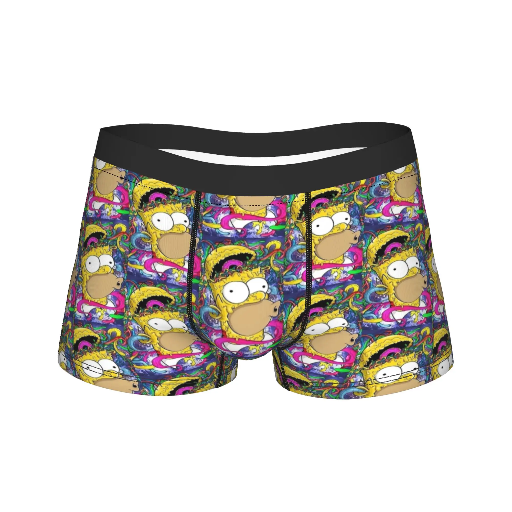 Crazy Homer S-Simpsons Underwear  Males Underpants Custom DIY Elastic Trunk Quality Boxer Brief Plus Size 2XL