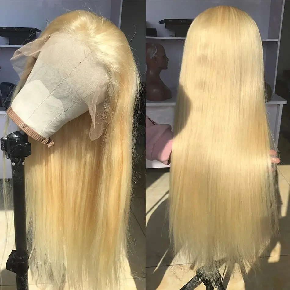 Rosabeauty Blonde 613 HD Transparent Straight Lace Front Human Hair Wigs 13x4 Glueless 13X6 Frontal Wig Preplucked 250% 40Inch