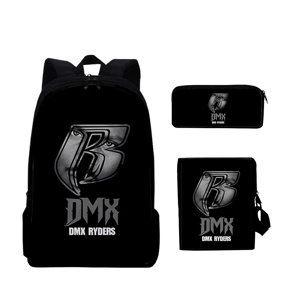 Novidade Earl Simmons DMX 3D Print Mochila, Pupil Escola Bolsas, Inclinado Bolsa de Ombro, Lápis Caso, Mochila Laptop, Harajuku, 3pcs por conjunto