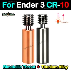 For Ender 3 CR-10 Hotend 3D Printer For CR10 Heatbreak Titanium Alloy Heat Break Throat 1.75mm Copper Plating Tube