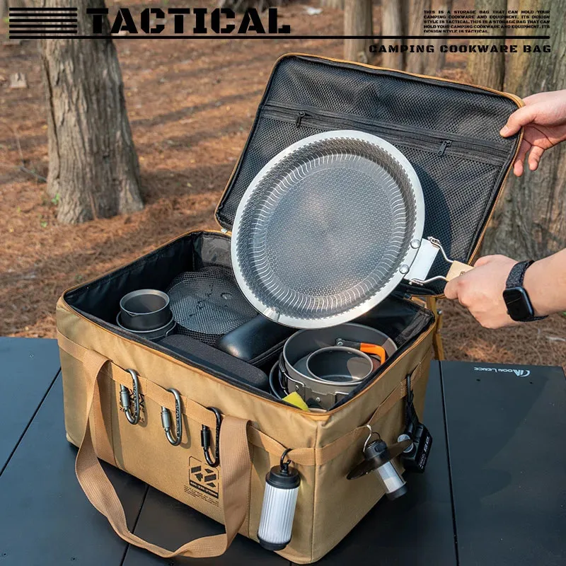 30/42L في الهواء الطلق صندوق تخزين قابل للطي نزهة والتخييم والعتاد حقيبة للتخزين أدوات المائدة والتخزين الميداني التكتيكي حقيبة سعة كبيرة