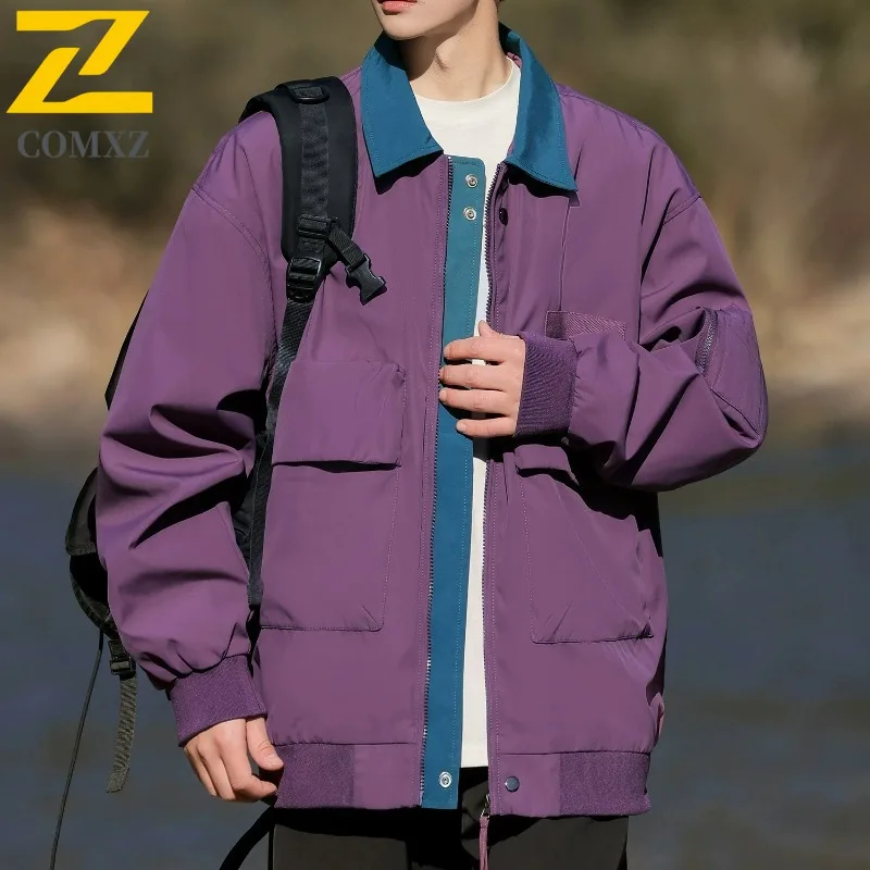 

COMXZ куртка премиум-класса в американском стиле 2025 мужская мотоциклетная куртка повседневная уличная велосипедная ветрозащитная легкая осенняя новая одежда