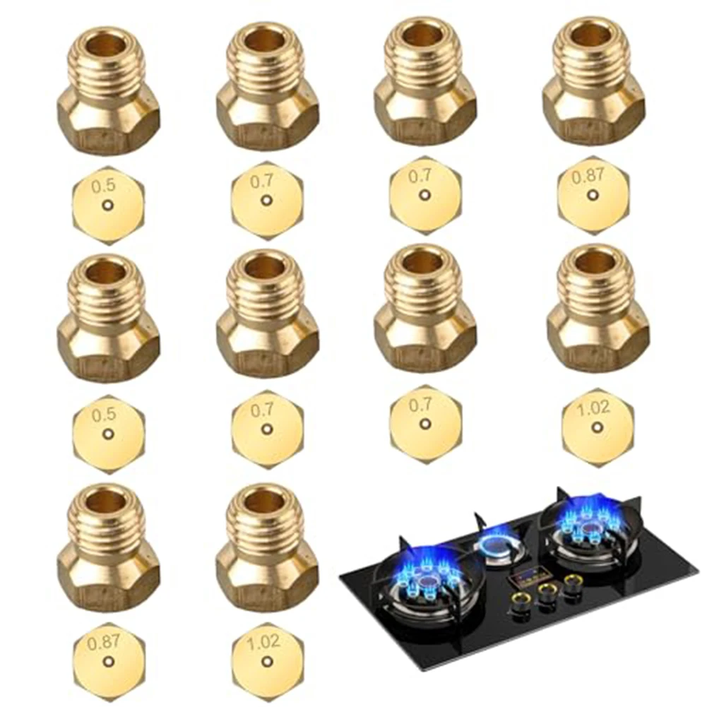 Natural Gas Stove Kit Gas Stove Nozzle Kit Sturdy Copper Material Flat Top Identification High Temperature Resistant