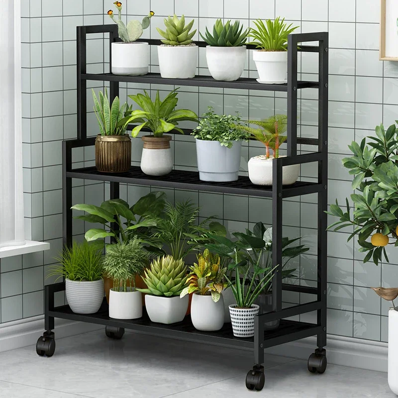 Flower shelf, living room floor-to-ceiling shelf, balcony bracket, inclined trapezoidal wrought iron plant placement shelf