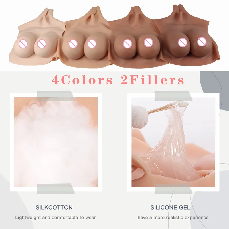 Tgirl Cosplay Breast Form Silicone Fake Boob for Men Gay Sissy Crossdres Fake Tits¨Chest  for LGBT Dragqueen Show Crossdresser