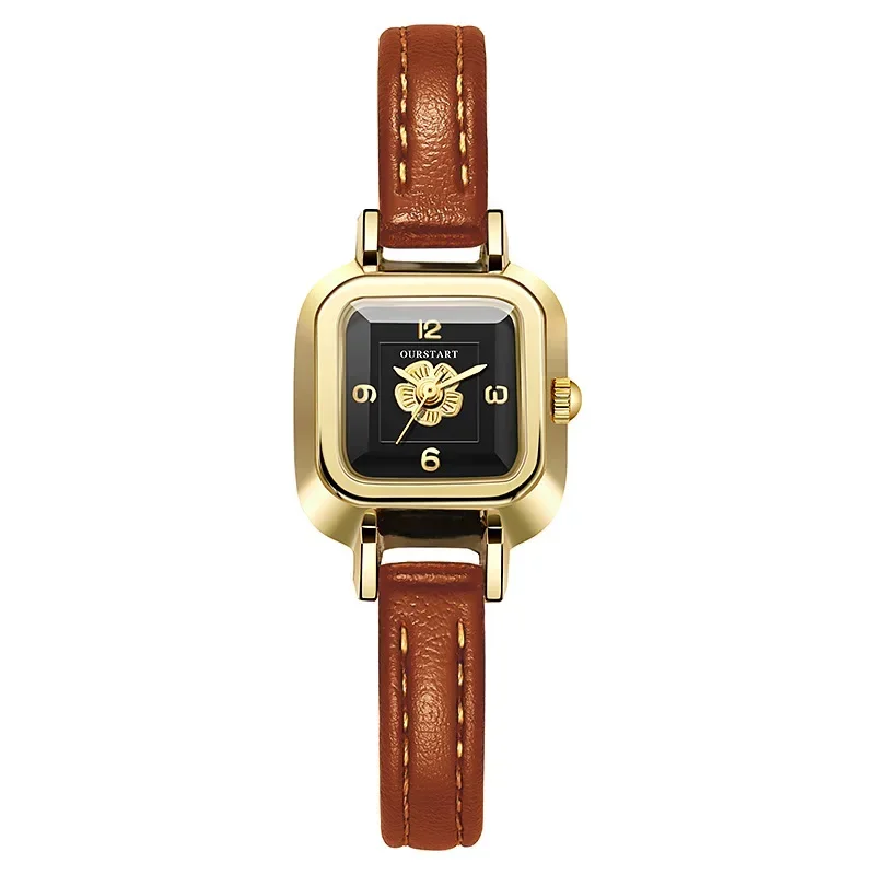 

Simple Women's Watch Casual Fashion Flower Dial Thin Leather Belt Quartz Wristwatch Relojes Para Mujer Clock Relogios Feminino