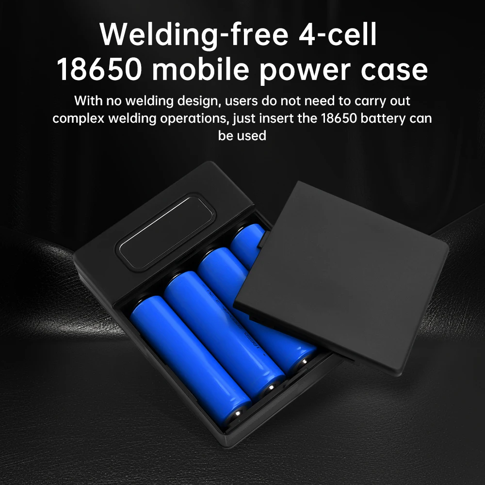 4x18650 Battery Charge Storage Box 5V 2A 10W Dual USB Type C DIY Power Bank Case 18650 Charging Treasure Sets Soldering-free