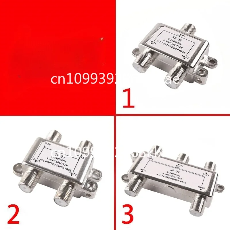 [Send F head] Antenna power splitter one point two TV signal splitter one point four set-top box splitter English
