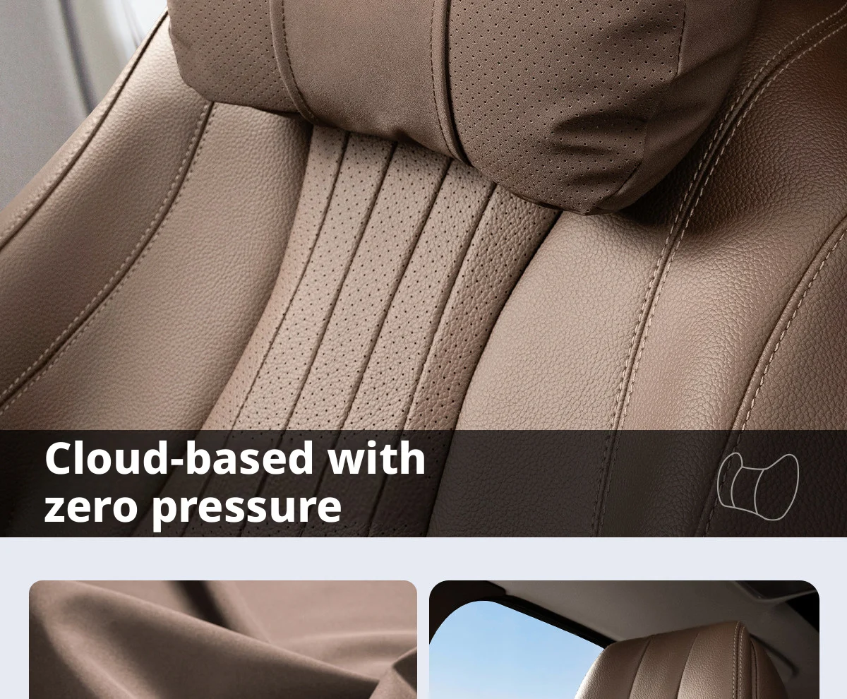 Für Tesla Model Y, Model 3, Pre-Highland, Model S, X, Non-Plaid, weiche Auto-Kopfstütze & Lendenkissen, weiche, komfortable Auto-Accessoires – Detail 2