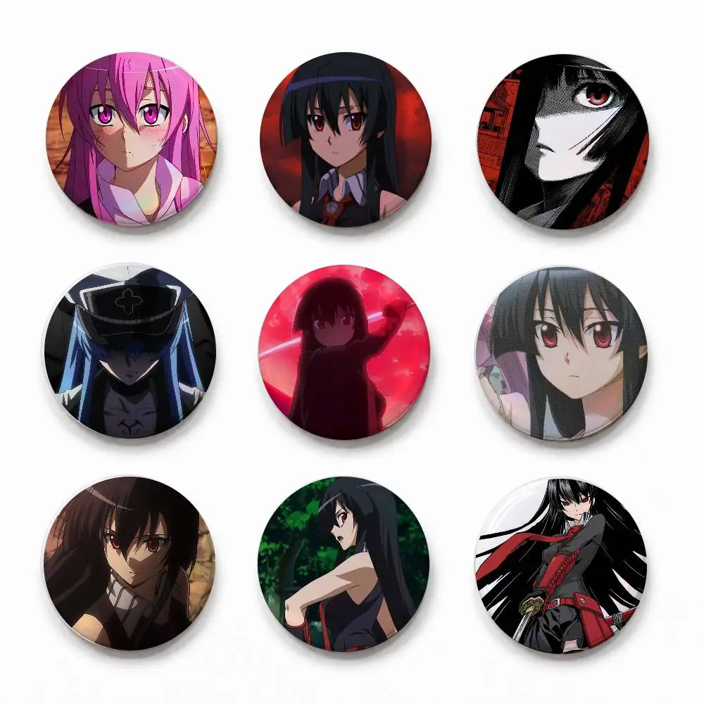 Aka-sme Ga-s Kill Mixed Theme Round Button Badge Set Anime Cartoon Music Game Fashion Pins For Bags Clothes Accessories