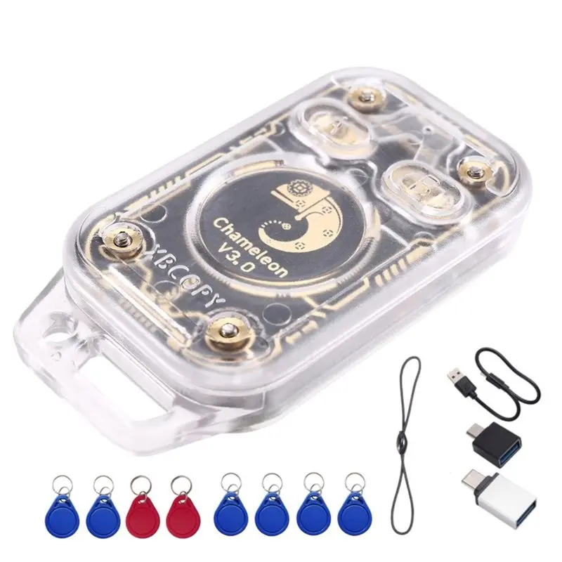 Modern Tech Chameleon V3.0 Reader Writer RFID Smart Chip Reader ID IC Tag Copyer Smart Card Emulator+ 4XUID/CUID Keychain