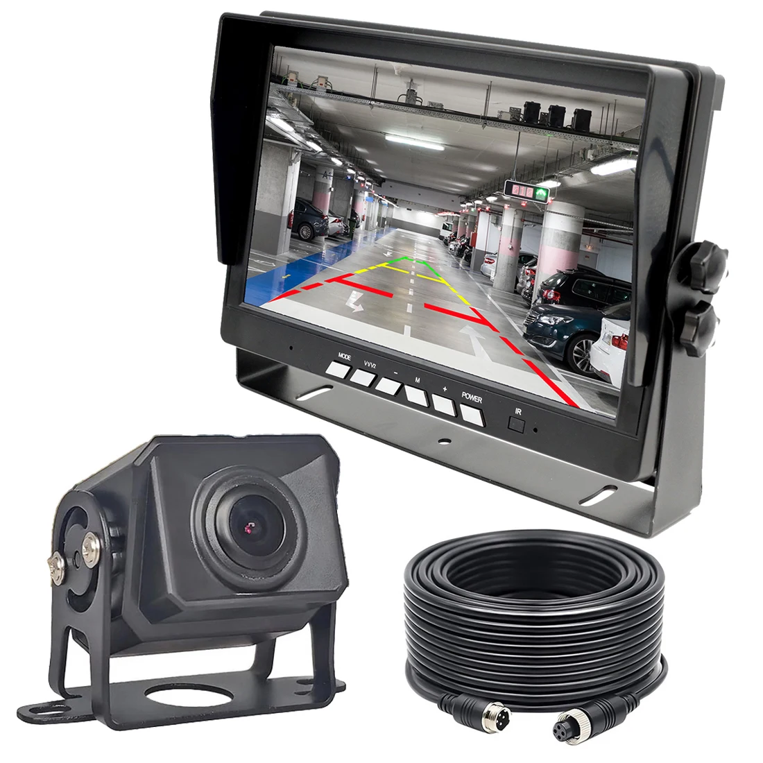 

Wired Backup Camera Kit System 7'' IPS Monitor DVR 1024X600+1080P IP69 Rear view Reversing Camera For Truck Bus trailer RV Car