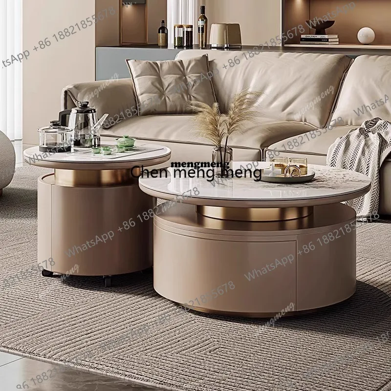 

Nordic Cream Style Sintered Stone Coffee Tables Modern Minimalist Villa Living Room Center Tea Table Set Home Furniture
