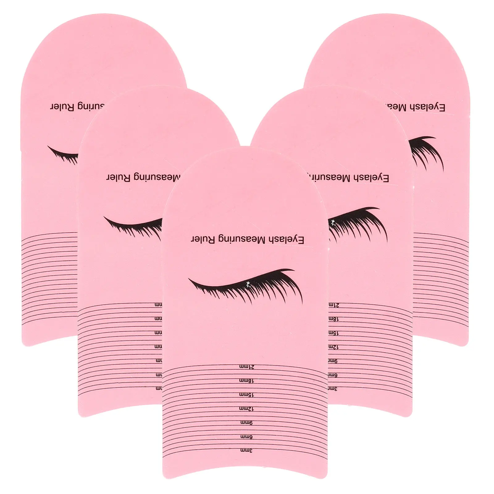 5Pcs Eyelash Measuring Rulers Plastic Lash Tool Essential for Lash Extensions Accurate Length Measurement Beauty Tools