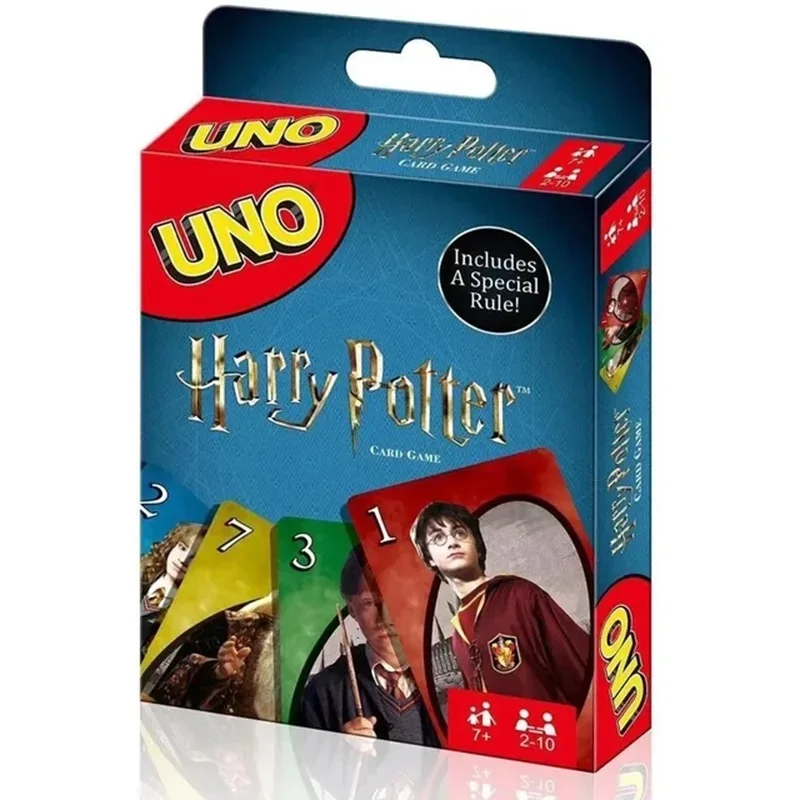 Mattel Games UNO Harry Potter Card Game for Family Night Featuring Tv Show Themed Graphics and a Special Rule for 2-10 Players