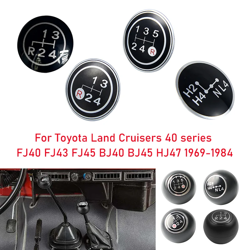 For Toyota Land Cruisers 40 Series FJ40 FJ43 FJ45 BJ40 BJ45 HJ47 1969-1984 4/5 Speed Gear Shift Knob Emblem Badge Cap Cover