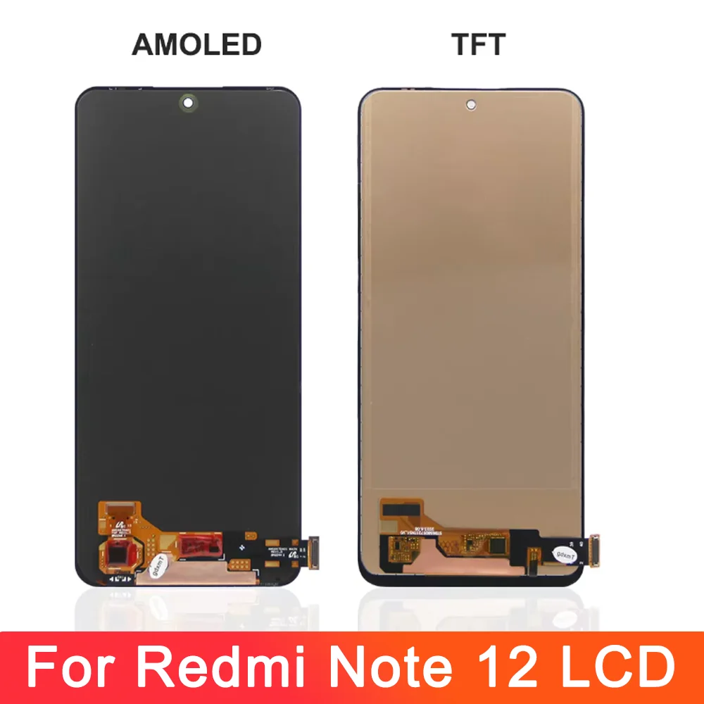 AMOLED For Xiaomi Redmi Note 12 4G Lcd Display Touch Screen Digitizer with Frame for Redmi Note 12 4G 23021RAAEG Screen