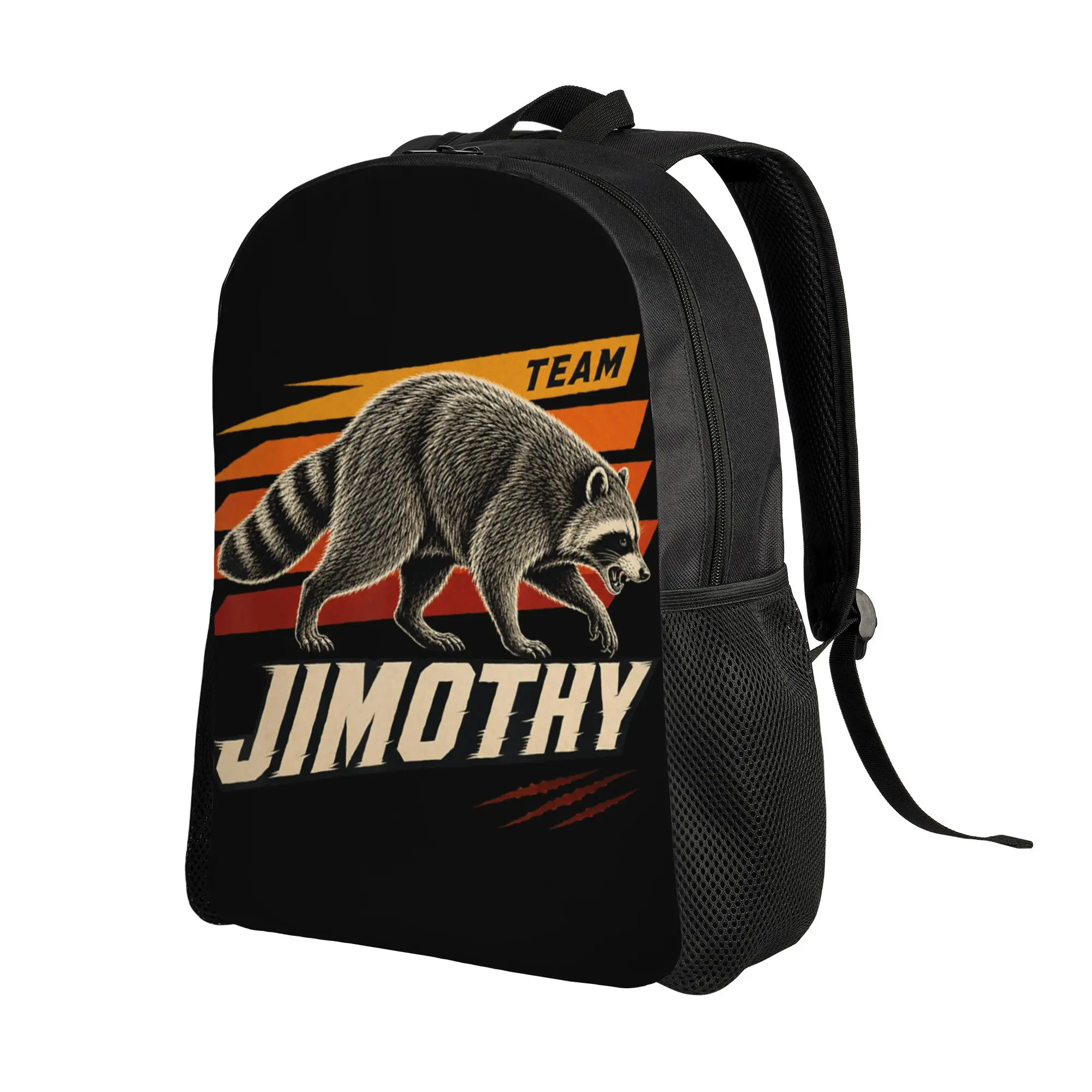 Vintage Team Jimothy Raccoon Meme Jimothy Backpack  Teen Polyester Daily Backpacks Durable Elegant School Bags Rucksack