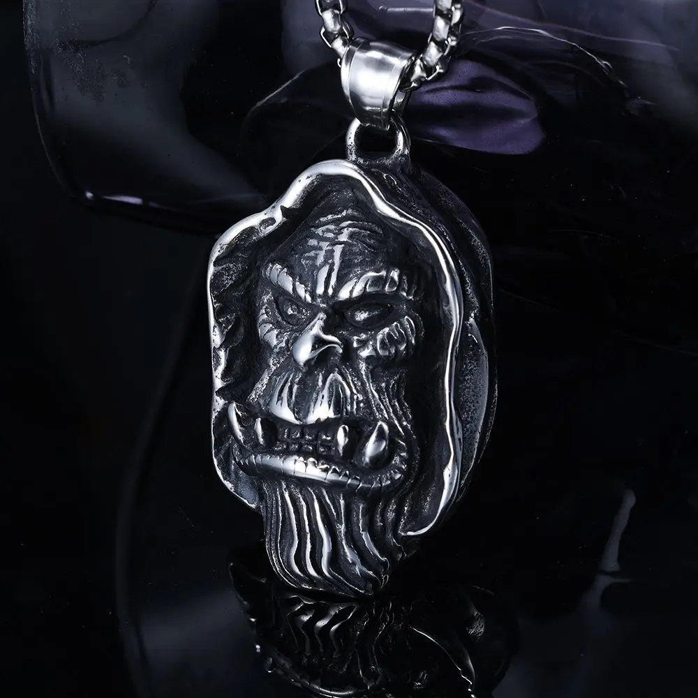Retro Dark Style Personalized Stainless Steel Necklace for Men Fashion Trend Daily Accessories Jewelry Gift