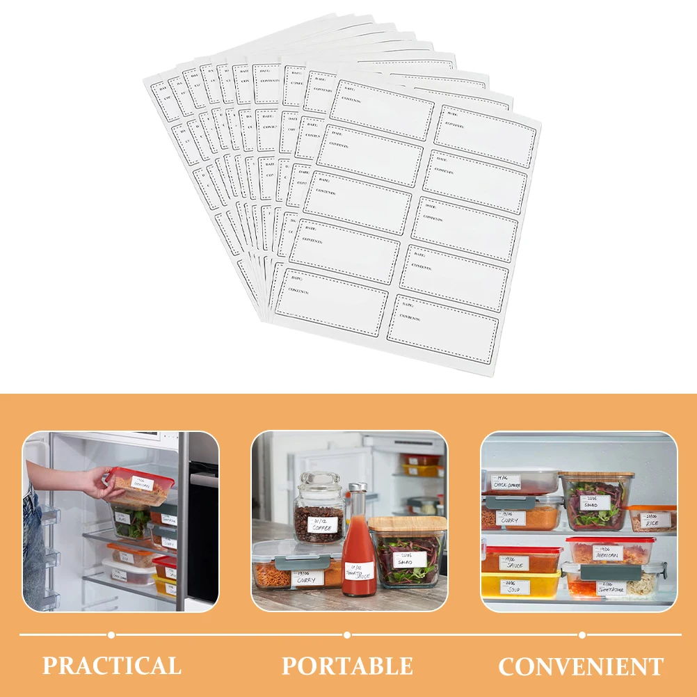 Waterproof Oil-Resistant Labels Blank Date Marking Stickers For Food Bottle Kitchen Storage Organization Removable Label