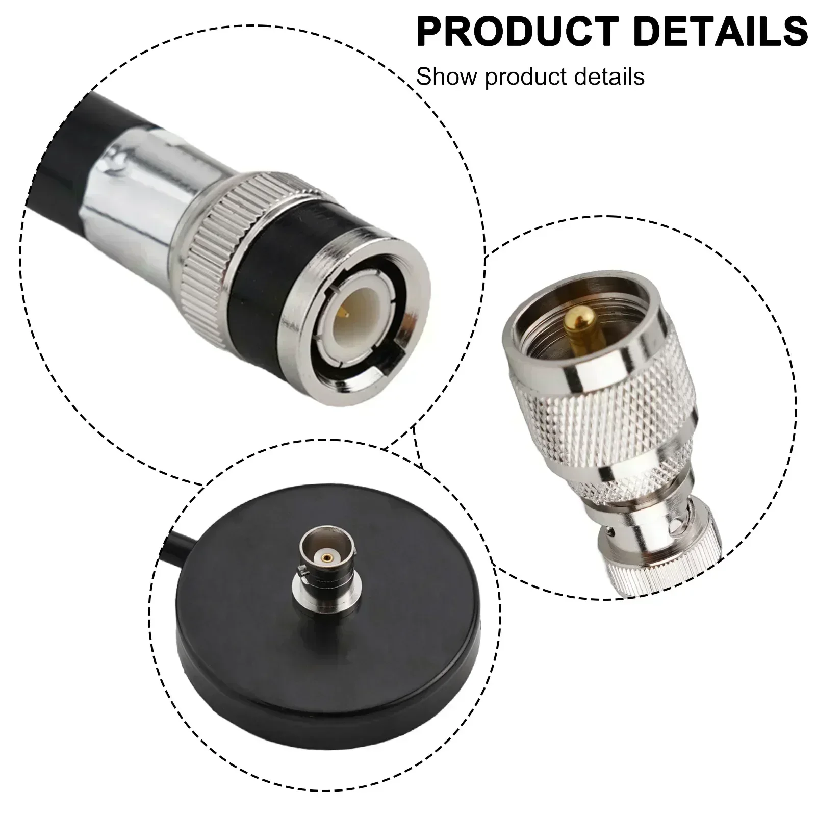 Powerful CB Radio Antenna, 27MHz Soft Whip with Magnetic Base, PL259 Adapter and 300cm Cable Improve Signal Reception