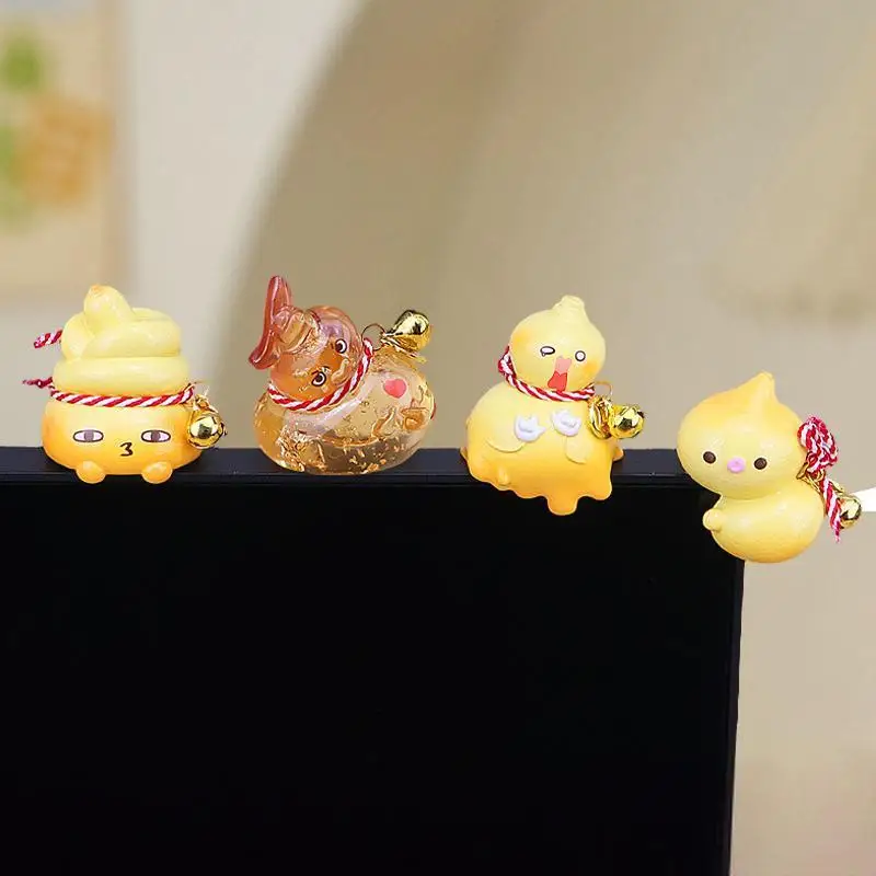 Cute Cartoon Gourd Animal Figurine Lucky Resin Ornament For Computer Monitor Edge Decor Office Desk Home Display Gift