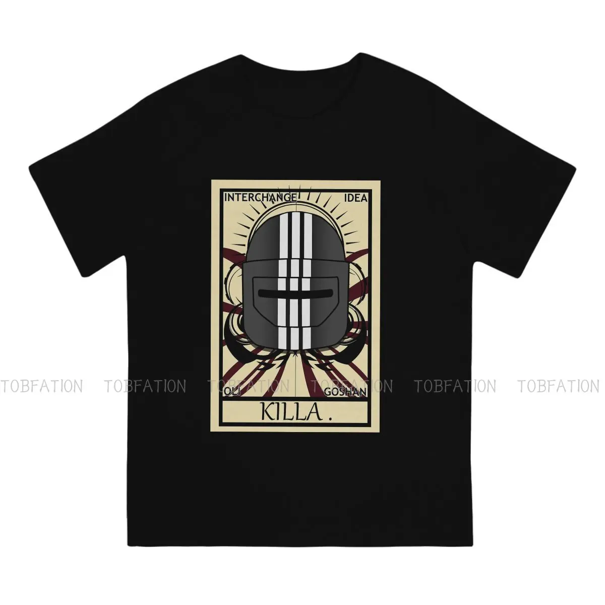 Escape from Tarkov FPS RPG MMO Game Crewneck TShirts Killa Tarot Card Design Print Men's T Shirt Hipster Clothing 6XL